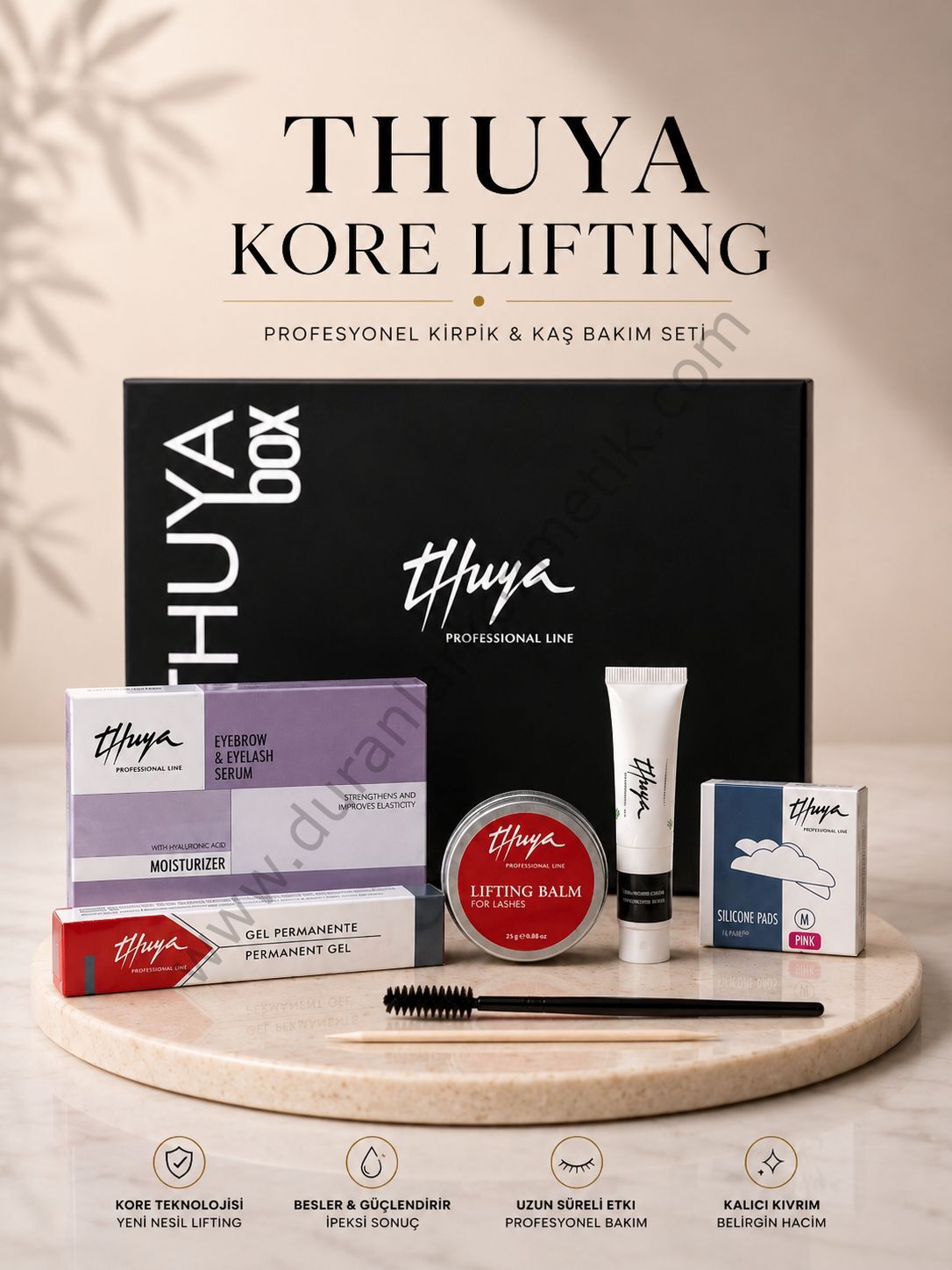 Thuya kaş kirpik lifting seti kore liftingi