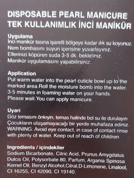 Argan cure tek kullanımlık inci manikür tası 12 li kutu