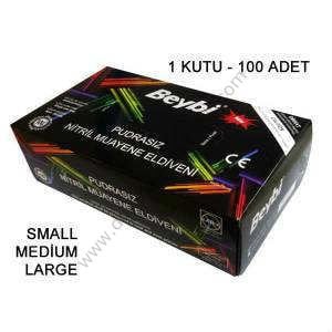 ELDİVEN NİTRİL SİYAH PUDRASIZ BEYBİ 100 ADET MEDİUM
