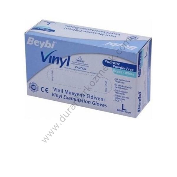 Beybi eldiven vinly 100 adet pudrasız large